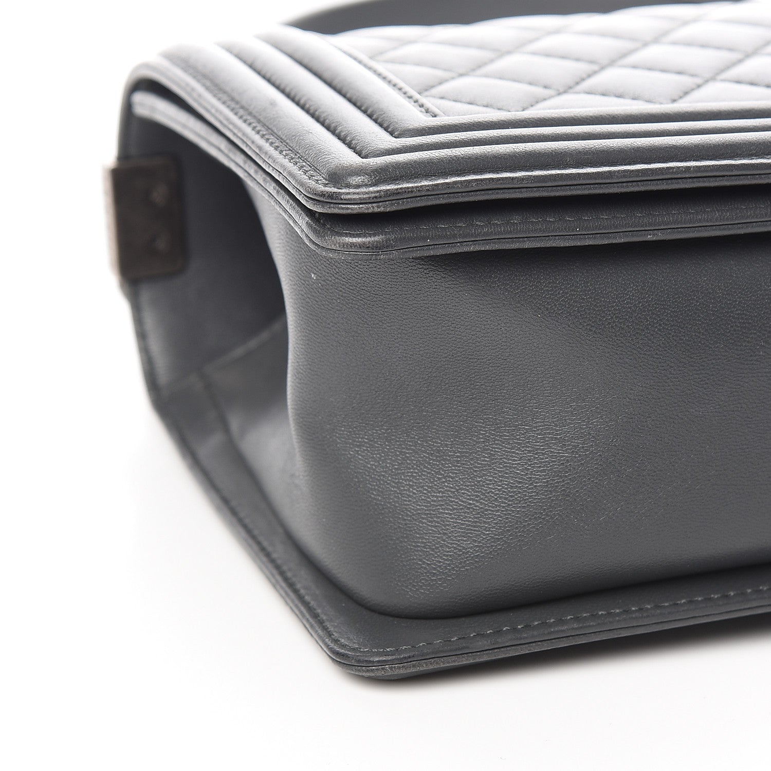 Chanel Lambskin Quilted Medium Boy Flap Dark Grey 11 of 14
