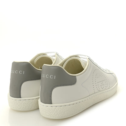 Gucci Calfskin Interlocking G Perforated Womens Ace Sneakers 38.5 White Grey Sky 4 of 10