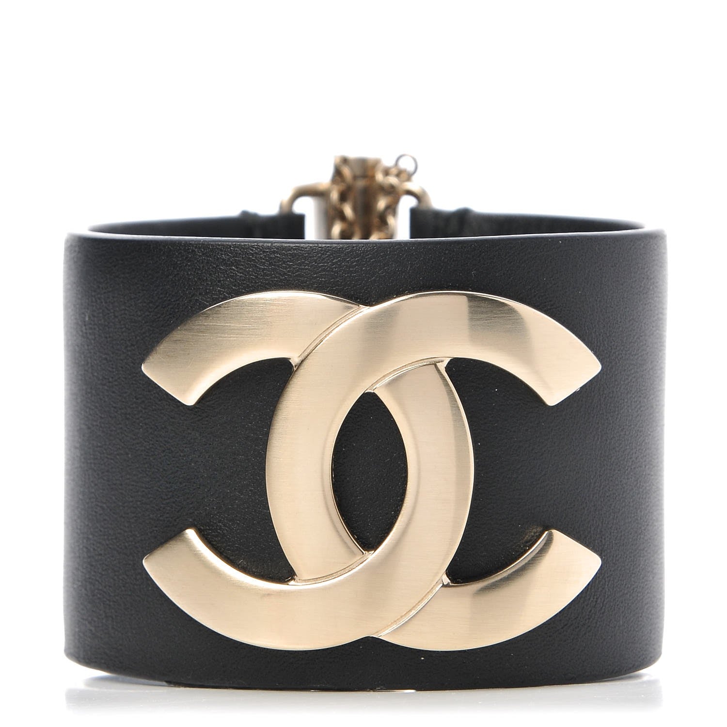 Chanel Calfskin CC Wide Cuff M Black 1 of 4
