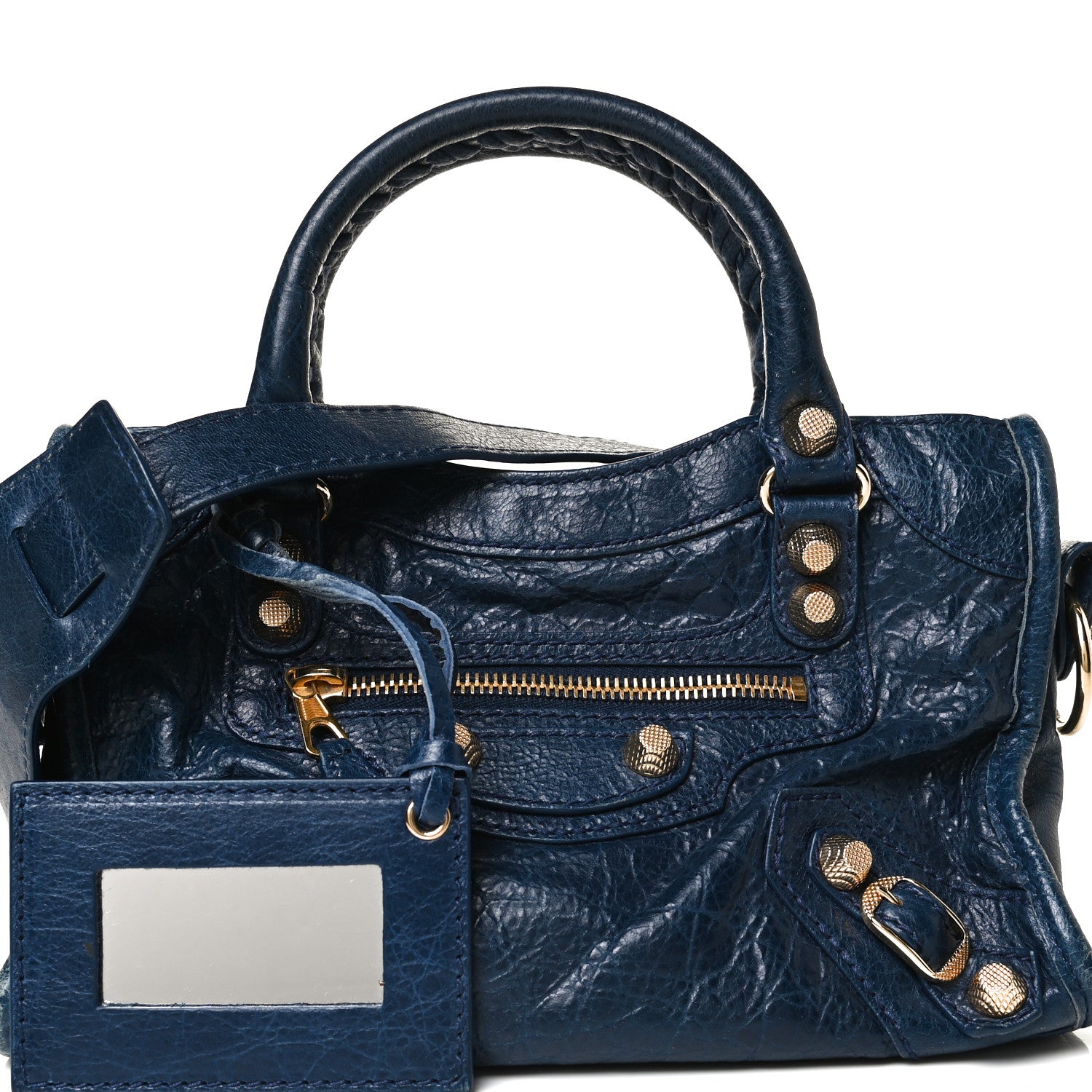 Balenciaga Agneau Giant 12 Gold Hardware Mini City Bleu Mineral 8 of 20