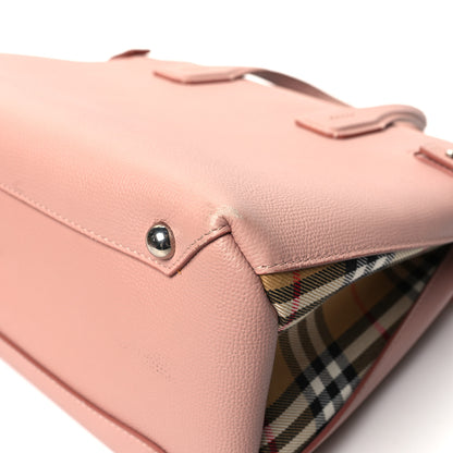 Burberry Grainy Calfskin House Check Medium Banner Tote Ash Rose 10 of 10