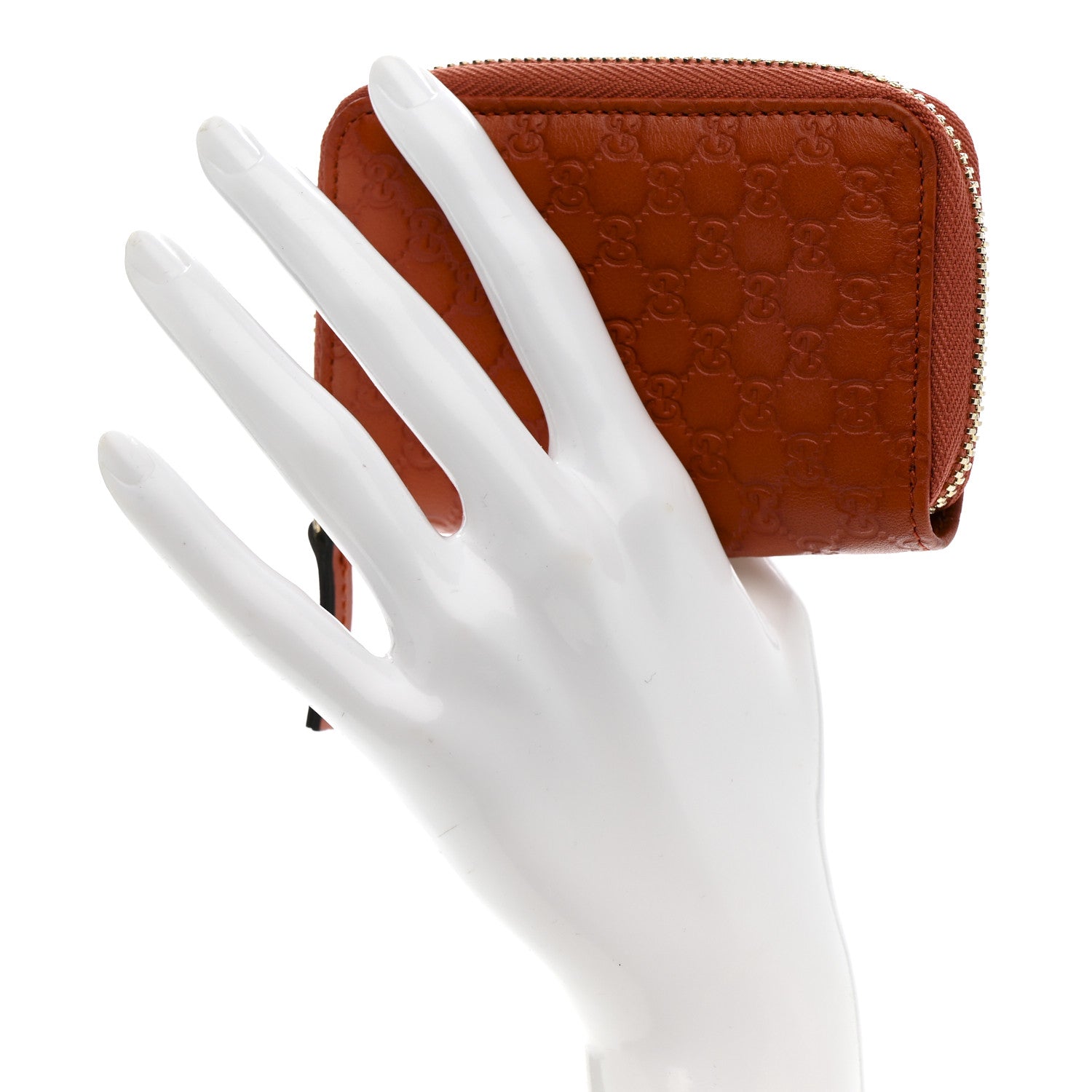 Gucci Microguccissima Zip Around Key Case Sun Orange 2 of 7