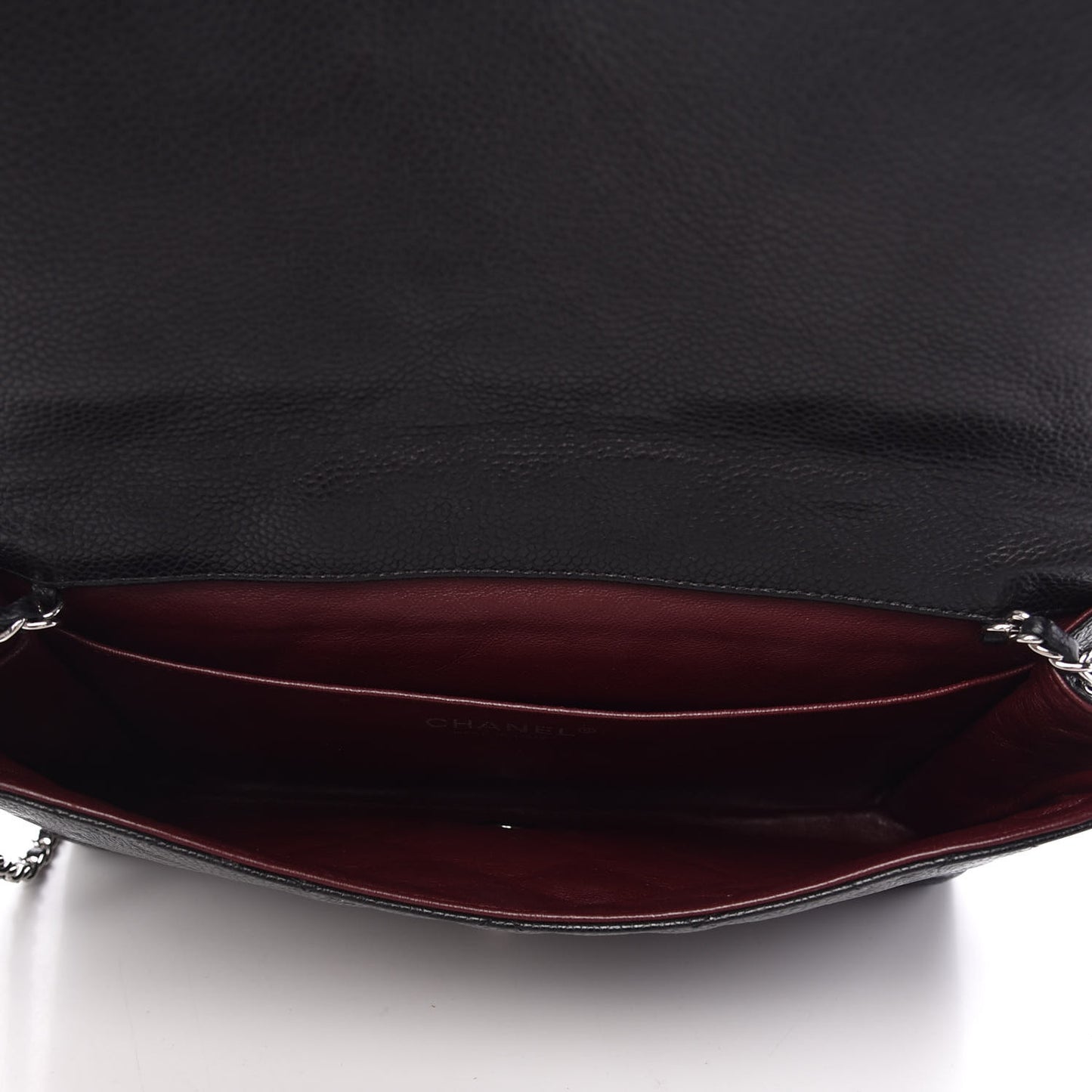 Caviar Quilted Clutch With Chain Flap Black