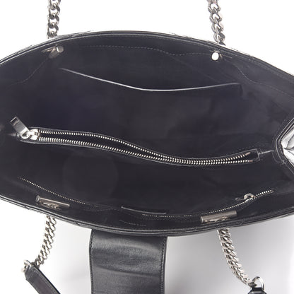 Saint Laurent Calfskin Y Quilted Monogram Large Loulou Shopper Black 4 of 8