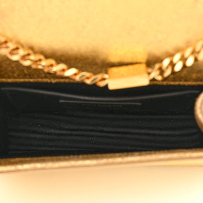 Saint Laurent Metallic Calfskin Small Classic Monogram Kate Tassel Satchel Gold 5 of 12
