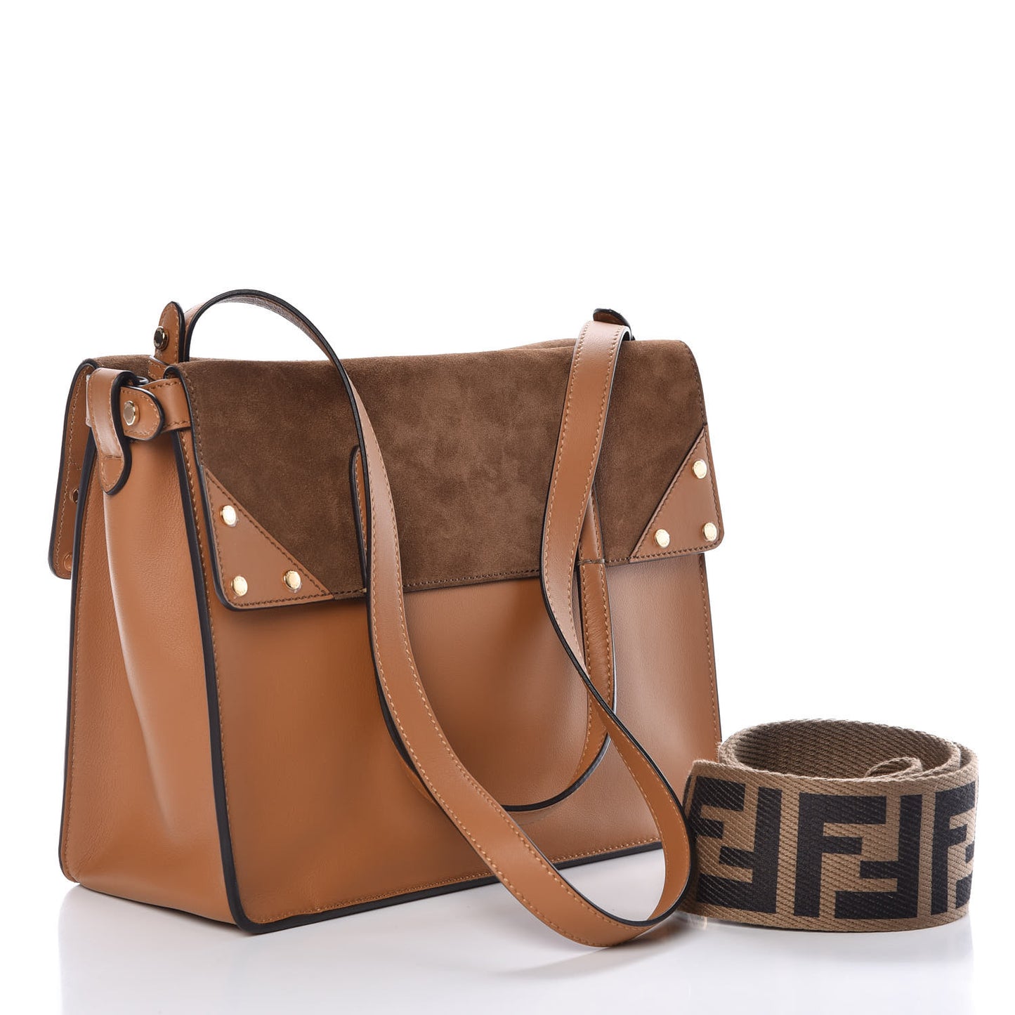 Vitello Grace Suede Flip Tote Nocciola Marrone