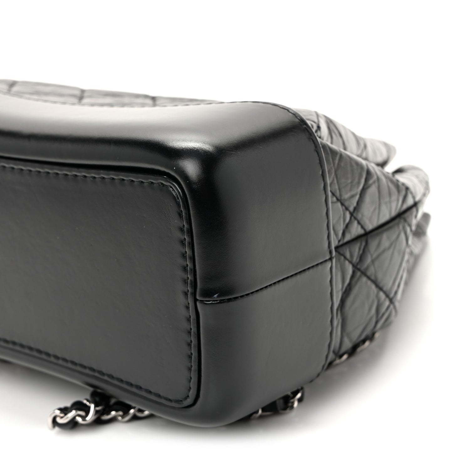 Aged Calfskin Quilted Small Gabrielle Backpack Black