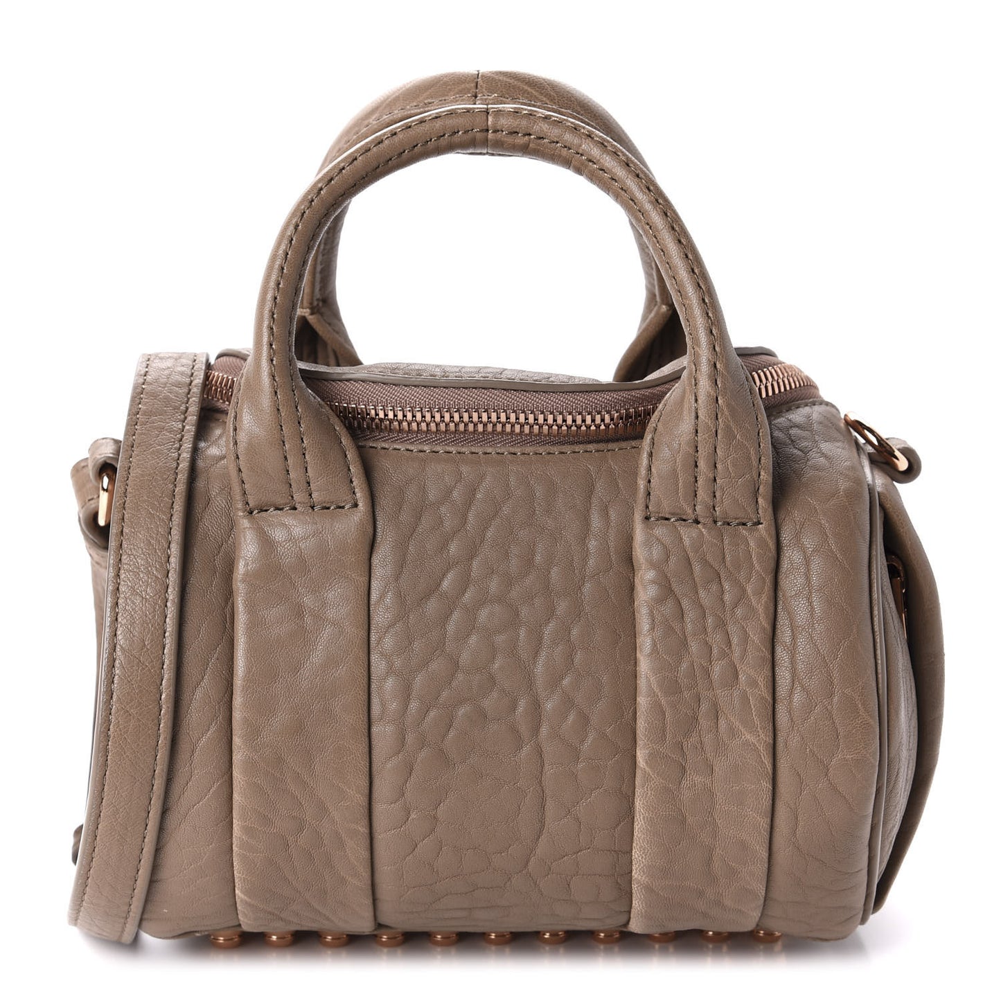 Pebbled Lambskin Mini Rockie Latte Rose Gold Hardware