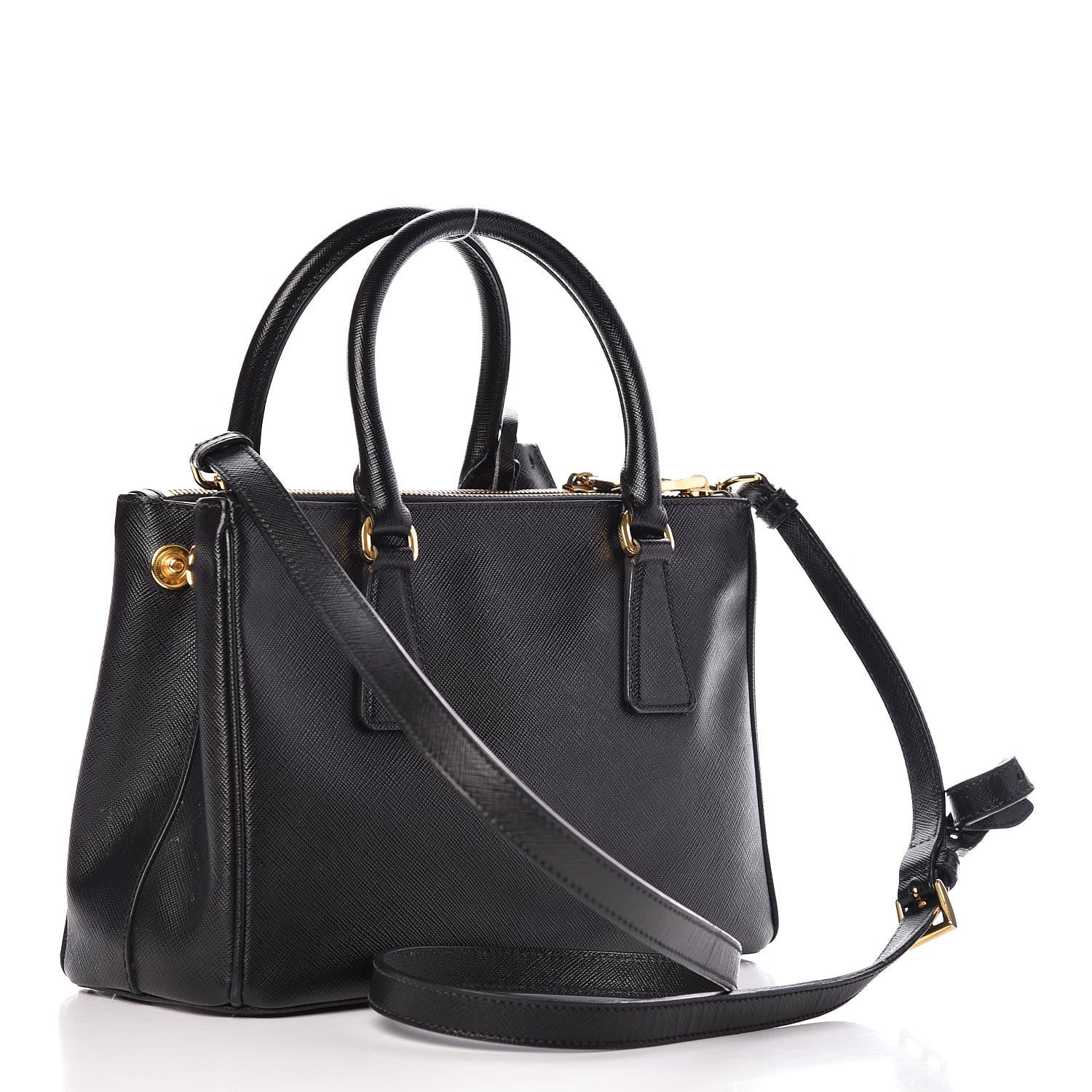 Prada Saffiano Mini Galleria Double Zip Tote Black 3 of 19