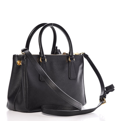 Prada Saffiano Mini Galleria Double Zip Tote Black 3 of 19