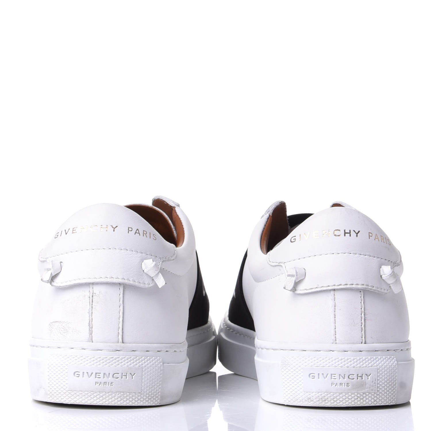 Givenchy Calfskin Band Logo Womens Urban Street Sneakers 37.5 White Black 6 of 10