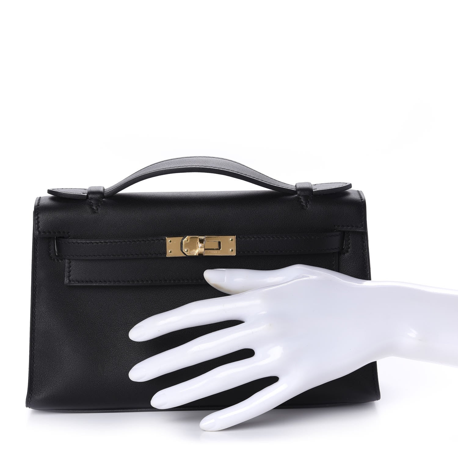 Hermes Swift Kelly Pochette Clutch Black 2 of 11