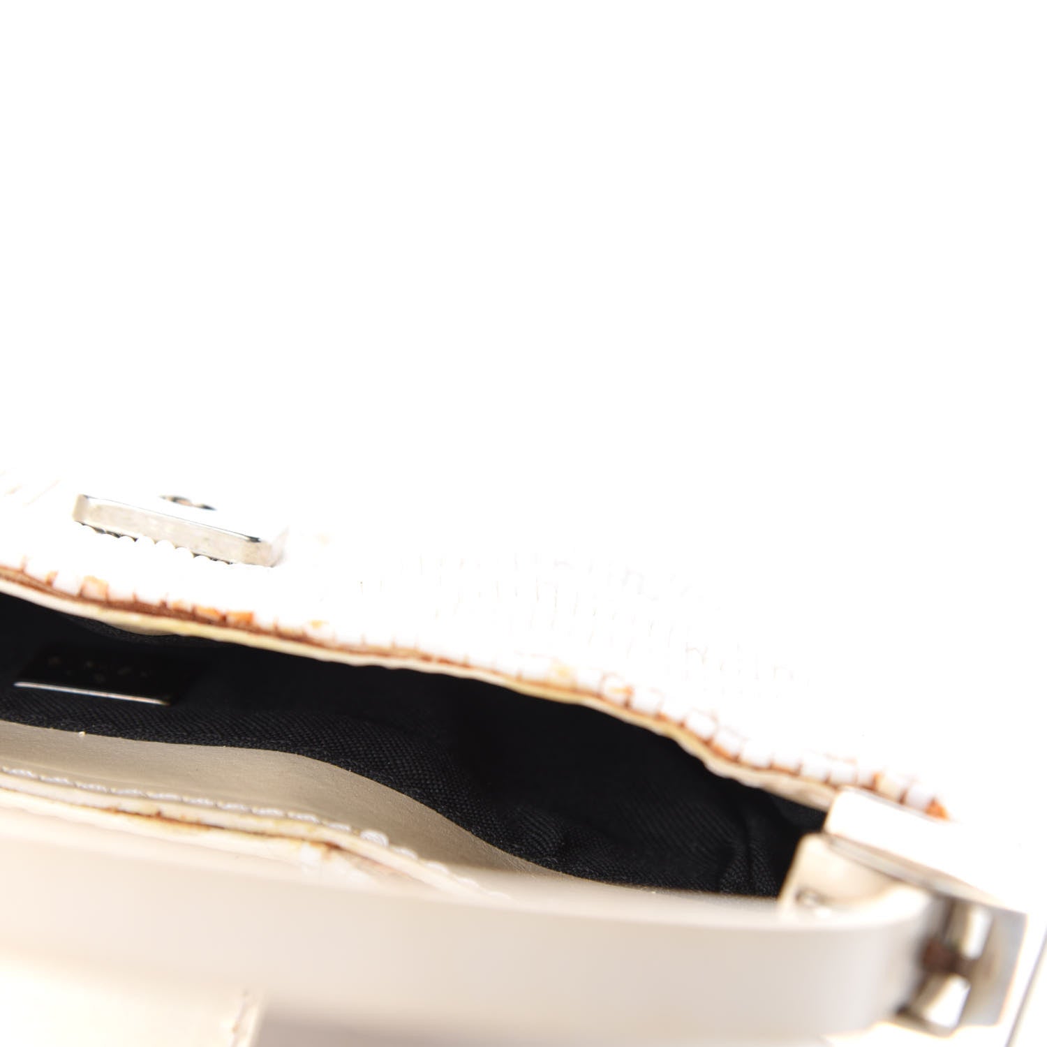 Fendi Beaded Mini Half Moon Baguette White 8 of 11