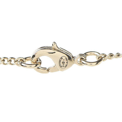 Chanel Pearl Crystal Baguette CC Pendant Necklace Gold 4 of 6
