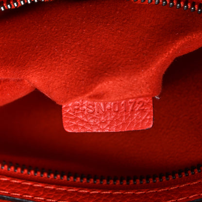 Celine Drummed Calfskin Mini Luggage Vermillion 6 of 10