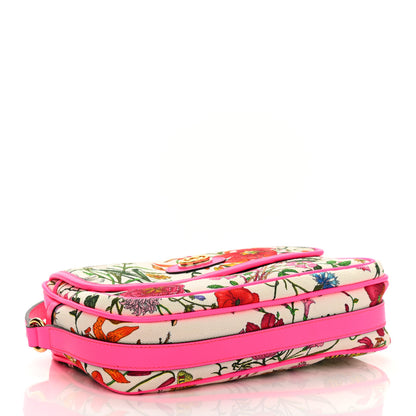 Gucci Canvas Flora Floral Shoulder Bag White Fuchsia Fluo 4 of 10