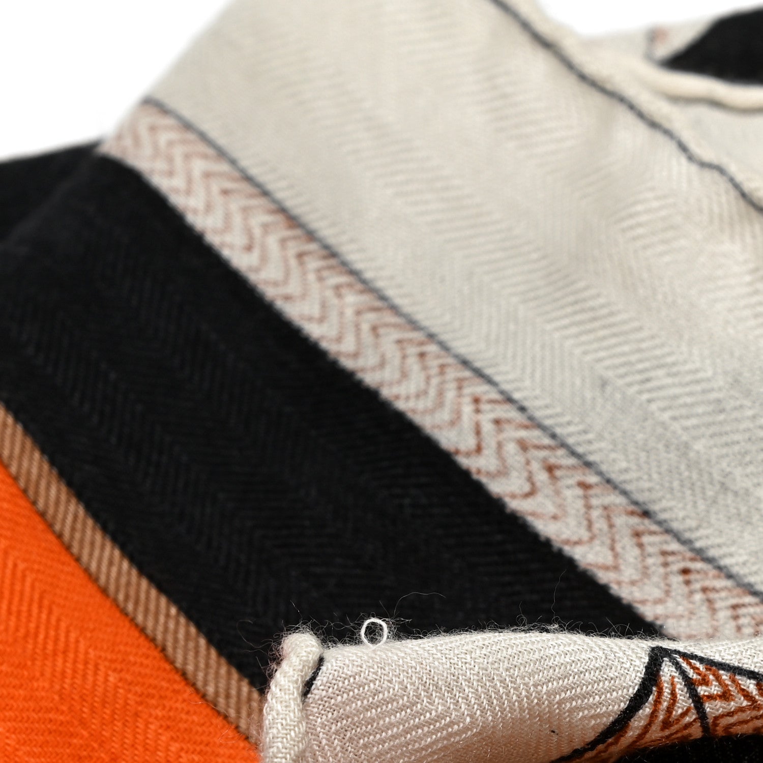 Hermes Cashmere Silk Zouaves Et Dragons Shawl 140 Bordeaux Orange Black 7 of 7