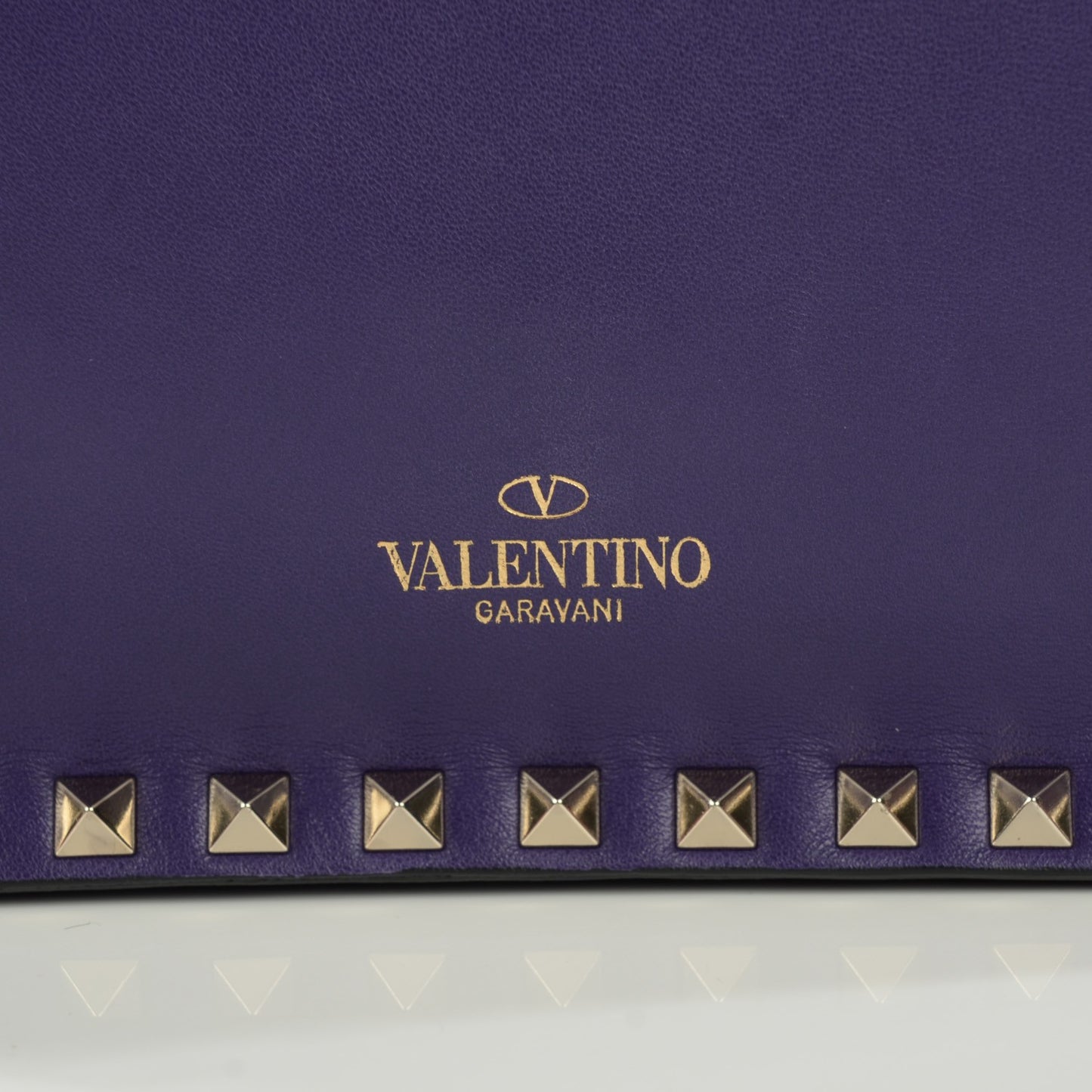 Nappa Rockstud Wristlet Clutch Purple
