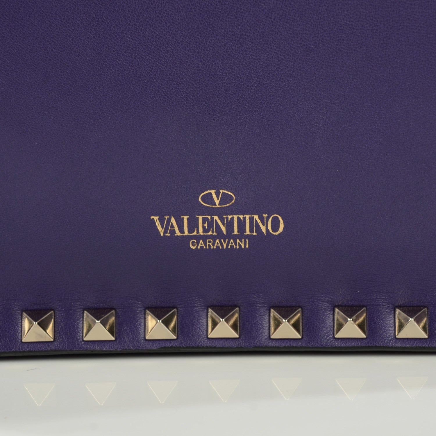 Valentino Garavani Nappa Rockstud Wristlet Clutch Purple 6 of 9