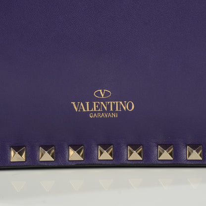 Valentino Garavani Nappa Rockstud Wristlet Clutch Purple 6 of 9