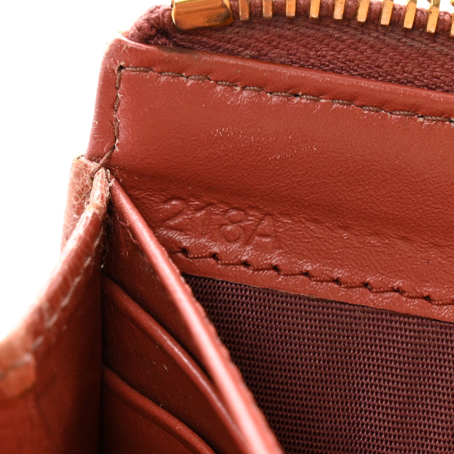 Vernice Crocodile Embossed Calfskin Zip Around Wallet Antico