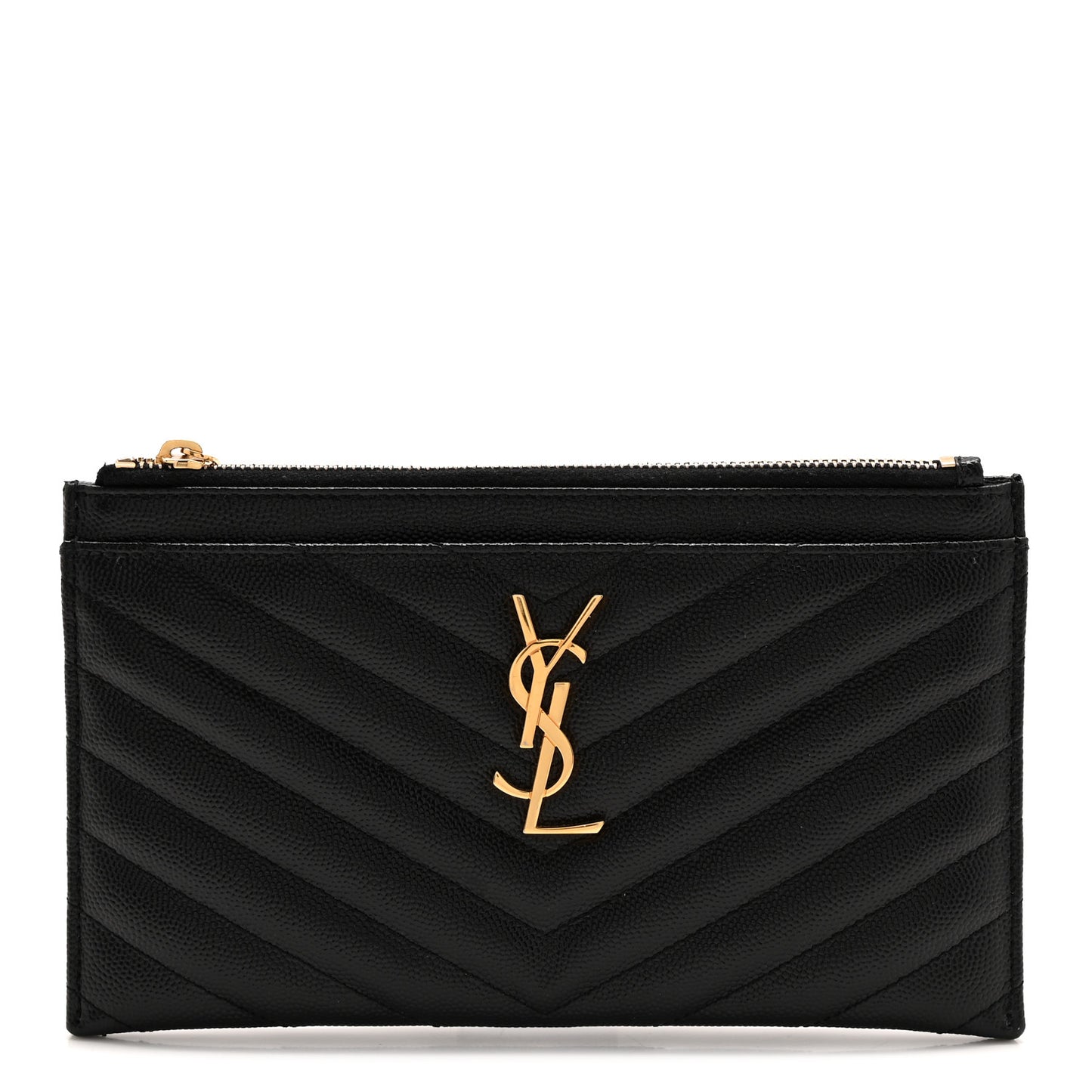 Grain De Poudre Chevron Monogram Bill Pouch Black