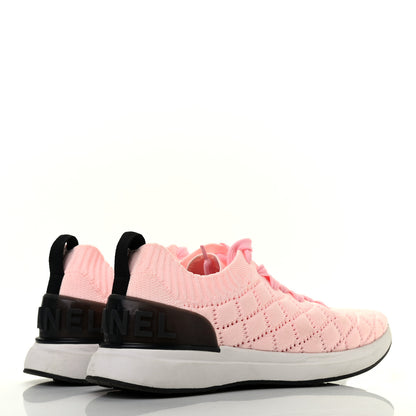 Chanel Mixed Fibers Quilted Womens CC Sneakers 38 Light Pink 4 of 7