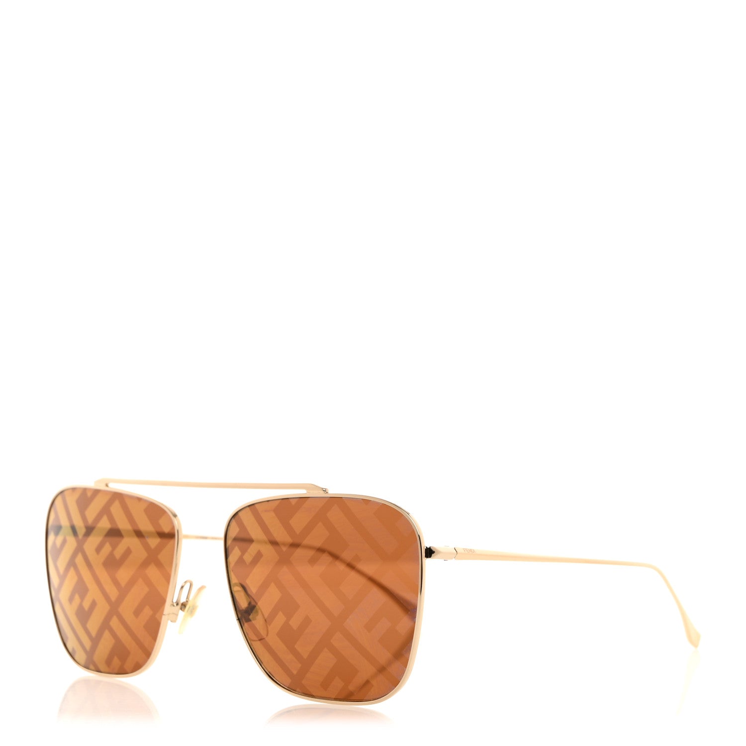 Fendi Metal Fendi Forever Aviator Sunglasses FF0406/S Gold 1 of 8
