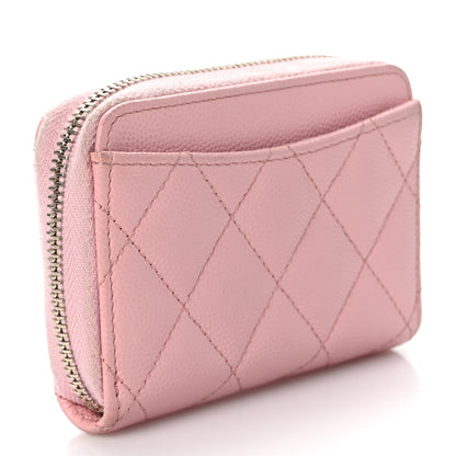 Chanel Caviar Quilted Zip Card Holder Pink 3 of 7