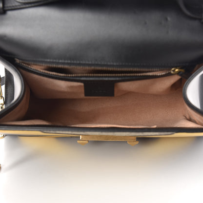 Gucci Nappa GG Supreme Monogram Medium Osiride Top Handle Bag Black Oro Vecchio Beige Ebony 7 of 14