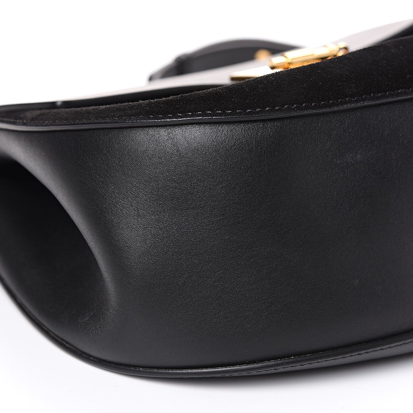 Suede Smooth Calfskin Drew Shoulder Bag Black