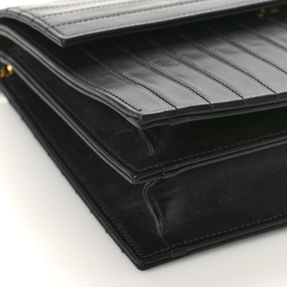 Saint Laurent Calfskin Matelasse Victoire Chain Wallet Black 8 of 10