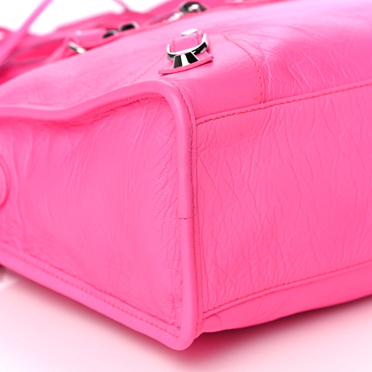 Agneau Classic Silver Hardware S City Rose Fluo