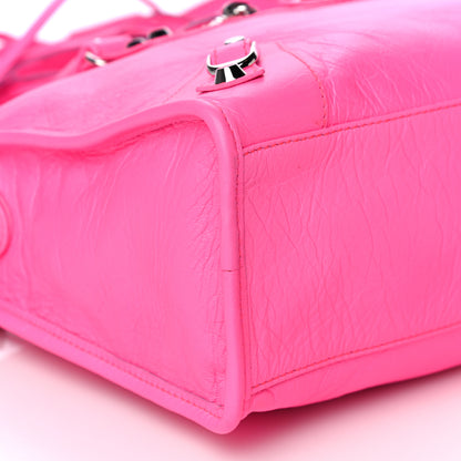 Balenciaga Agneau Classic Silver Hardware S City Rose Fluo 4 of 11