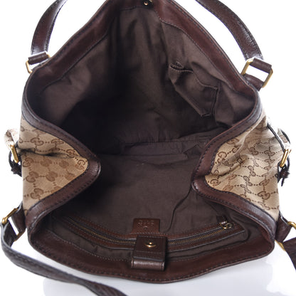 Gucci Monogram Medium Jockey Tote Dark Brown 7 of 10