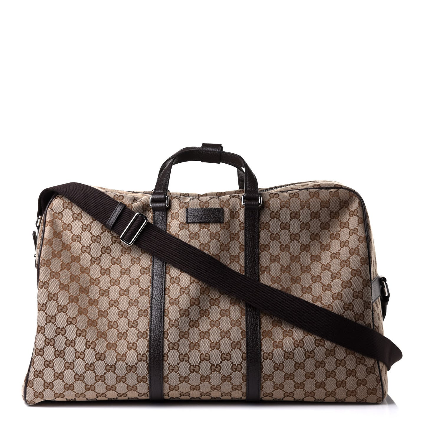 Monogram Dollar Calfskin Large Boston Duffle Bag Beige Ebony Testa di Moro Marrone Scuro