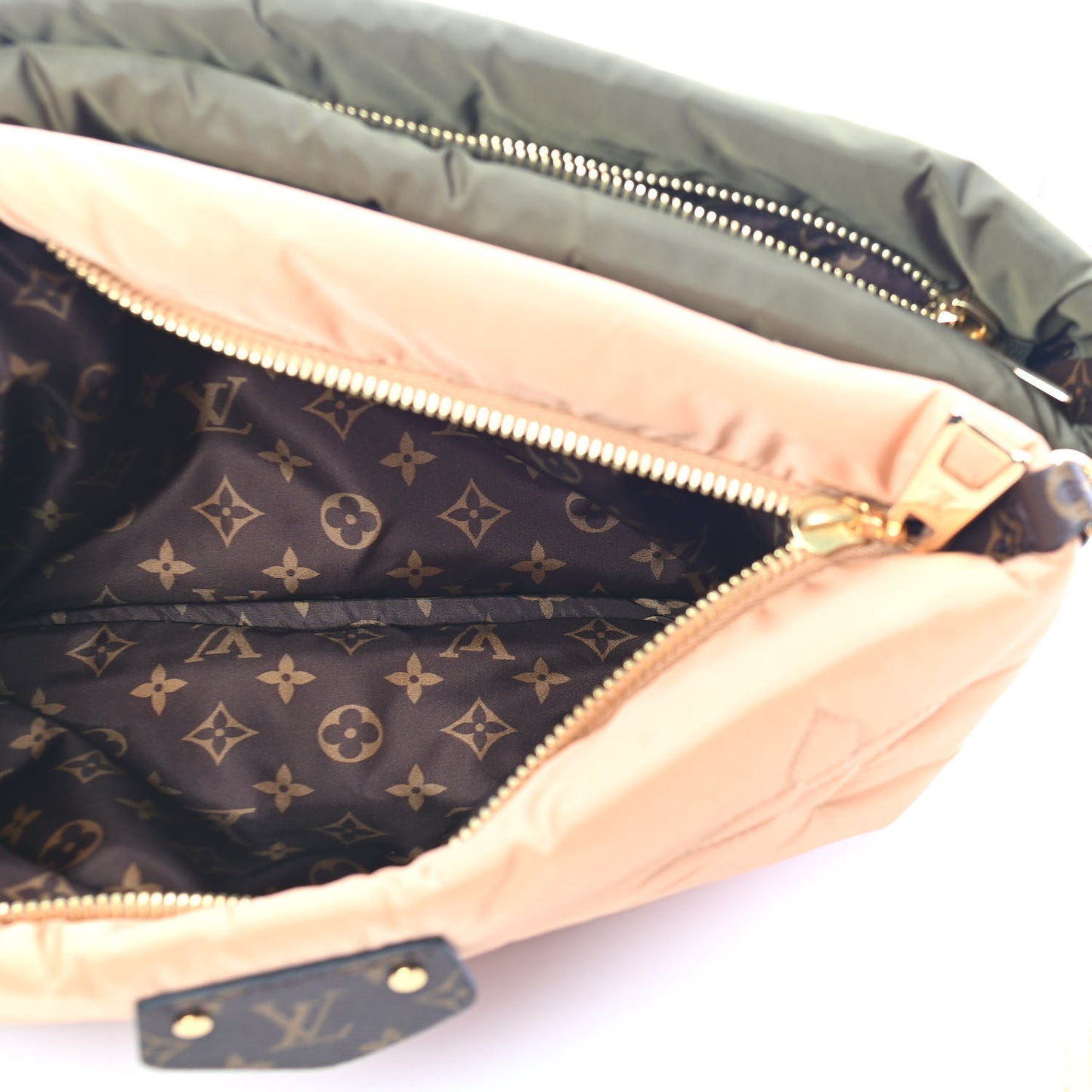 Econyl Monogram Pillow Maxi Multi Pochette Accessories Kaki Beige