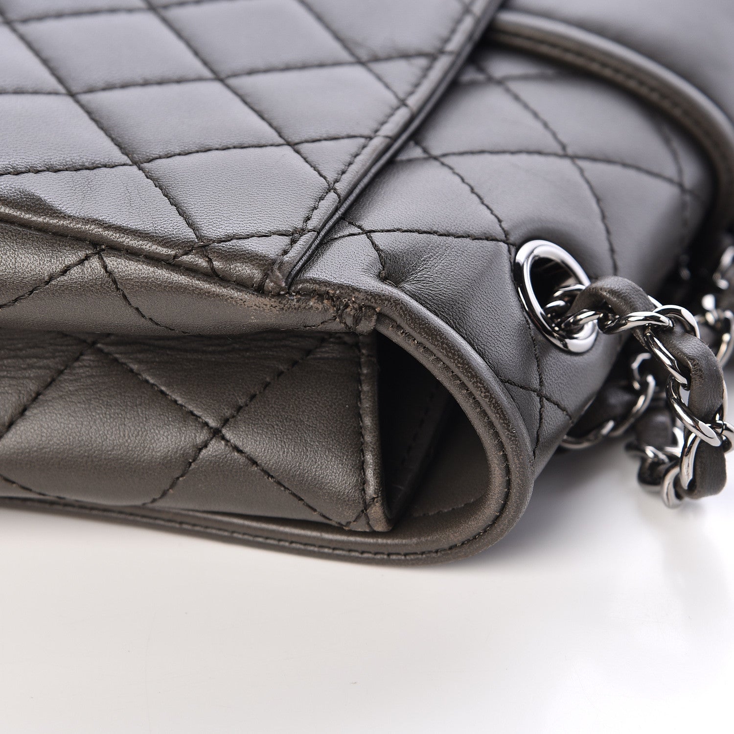 Chanel Lambskin Quilted Elementary Chic Flap Grey 12 of 18