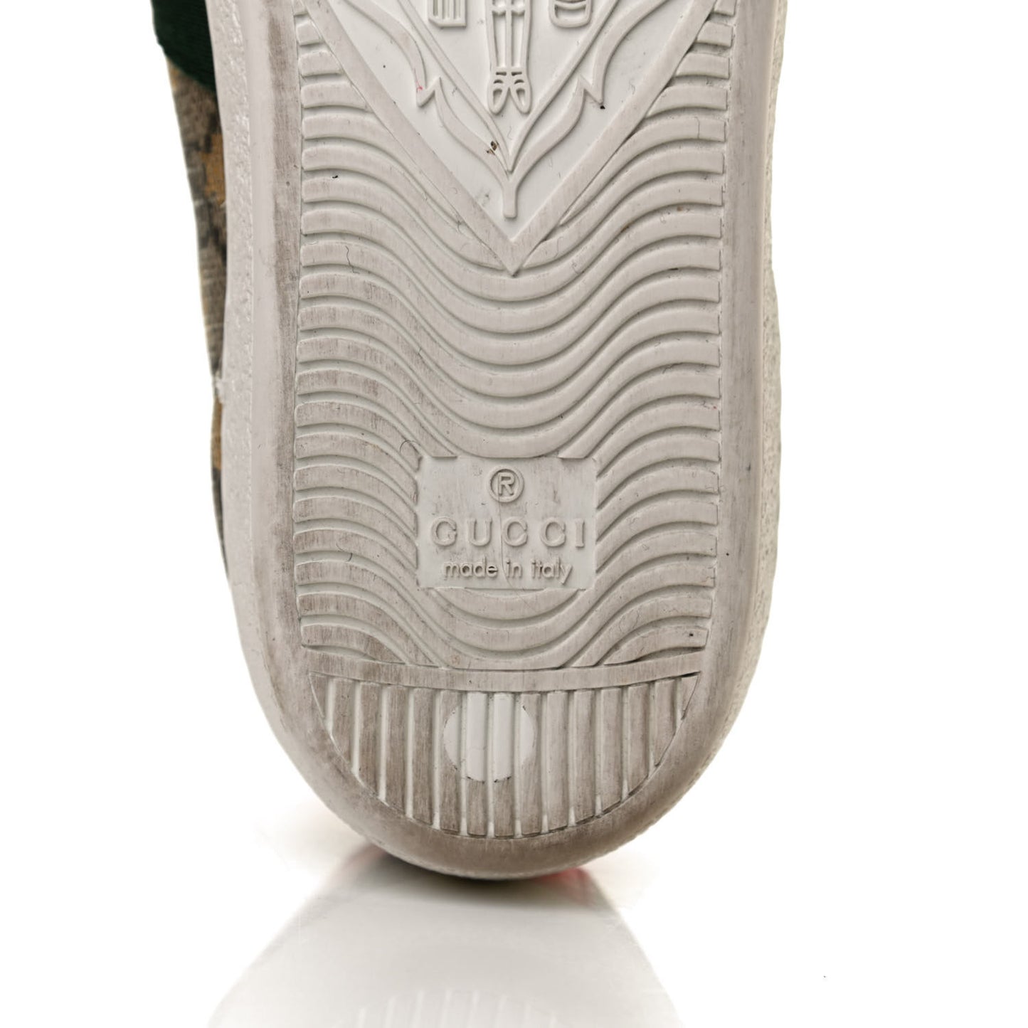 GG Supreme Monogram Bees Ayers Web Womens Ace Sneakers 37.5 Beige Oro Green Red
