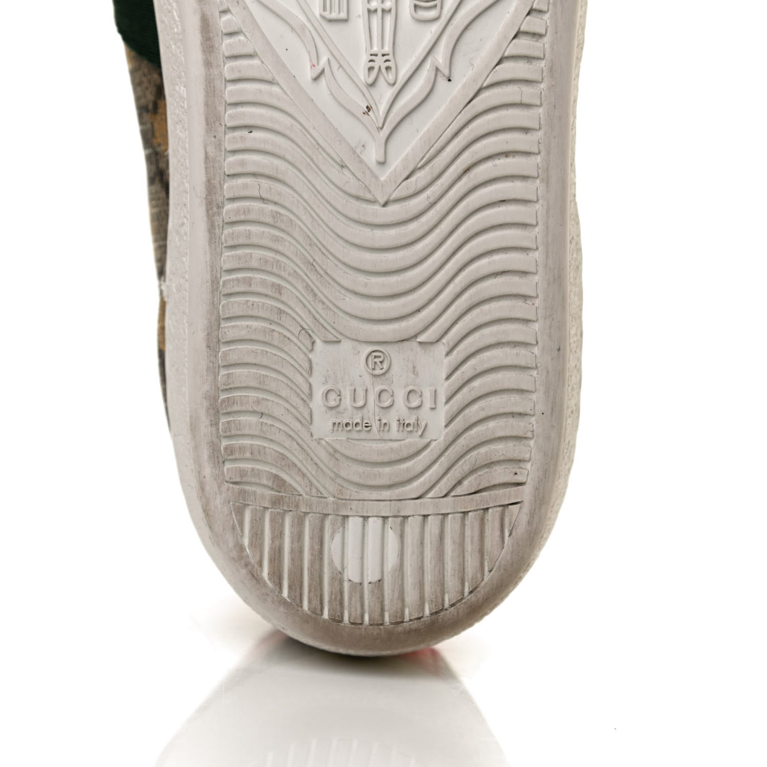 Gucci GG Supreme Monogram Bees Ayers Web Womens Ace Sneakers 37.5 Beige Oro Green Red 8 of 11