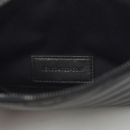 Saint Laurent Grain De Poudre Chevron Monogram Bill Pouch Black 8 of 8