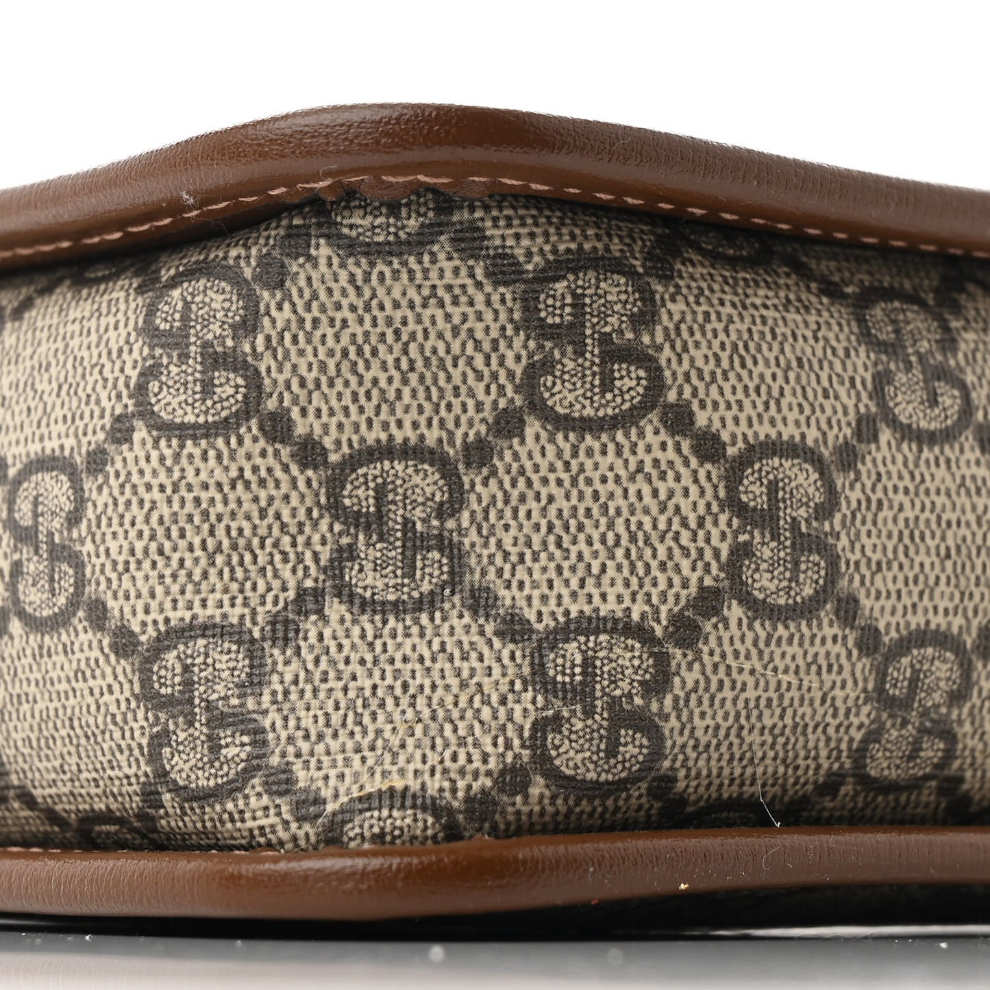 GG Supreme Monogram Azalea Calfskin Mini Retro Interlocking G Shoulder Bag Beige Ebony Brown Sugar
