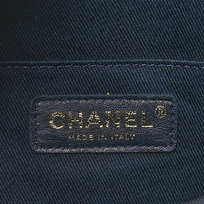 Chanel Crumpled Grained Calfskin Zip and Carry Shopping Tote Dark Navy 7 of 10