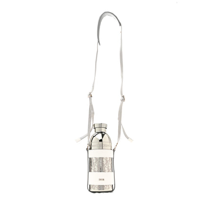 Christian Dior Oblique Stainless Steel Grained Calfskin Aqua Bottle With Shoulder Strap Off White 1 of 11