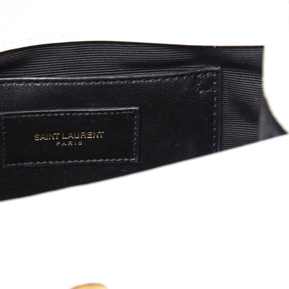 Saint Laurent Grain De Poudre Small Monogram Kate Satchel Optical White 8 of 9