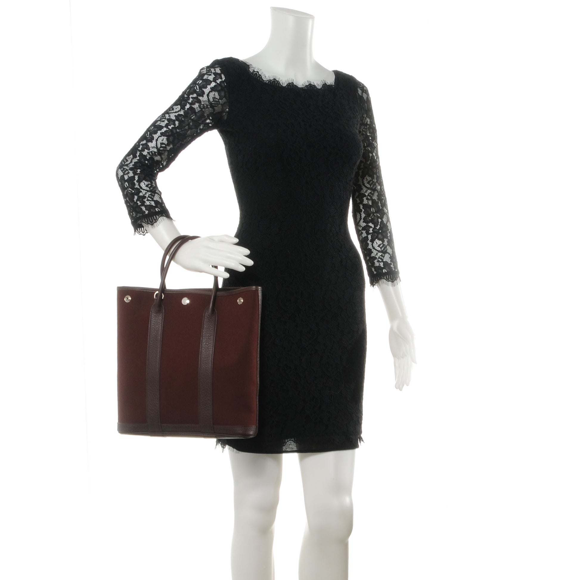 Hermes Toile Leather Garden File PM Tote Havane 2 of 7