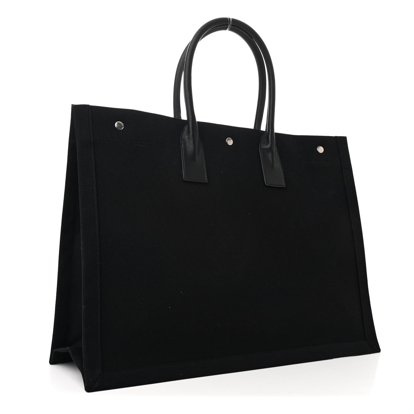 Linen Calfskin Rive Gauche Tote Black