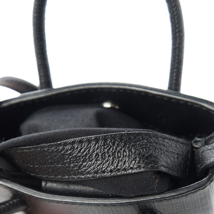 Balenciaga Squared Calfskin Logo Shopping Phone Holder Bag Black 9 of 10