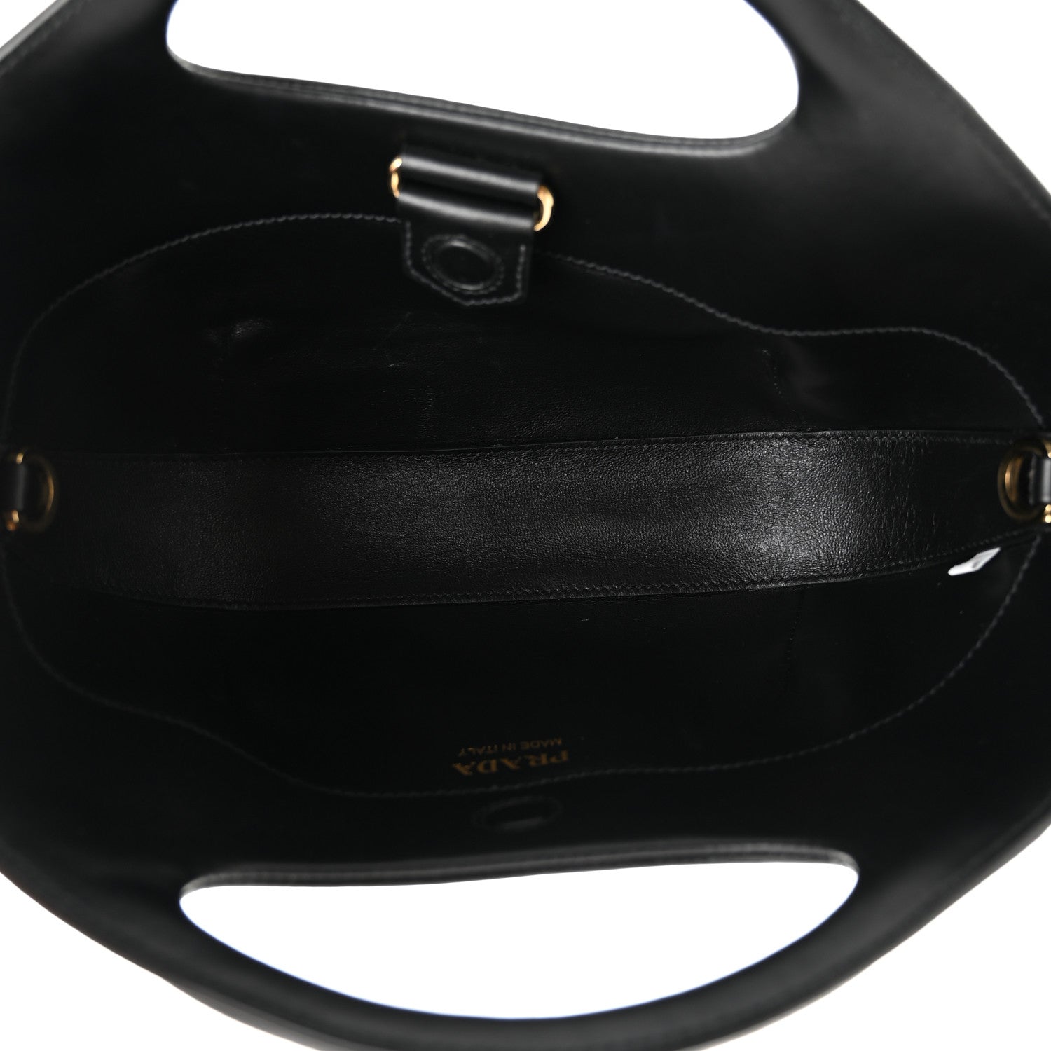 Prada City Calfskin Medium Metal Triangle Logo Bag Black 5 of 10