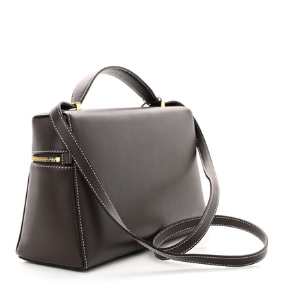 Loro Piana Smooth Calfskin Extra Bag L27 Dark Chocolate Licorice 3 of 11
